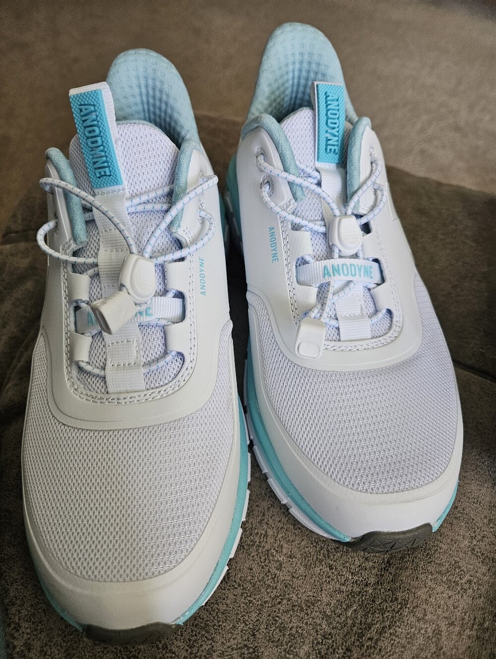 ANODYNE White Sneakers with Teal Accents